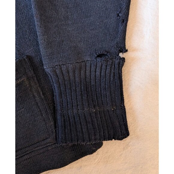 Vintage 40s Cardigan Zombie Thrashed Worn Bailey & Himes Sportswear USA 38 Knit - Picture 4 of 7